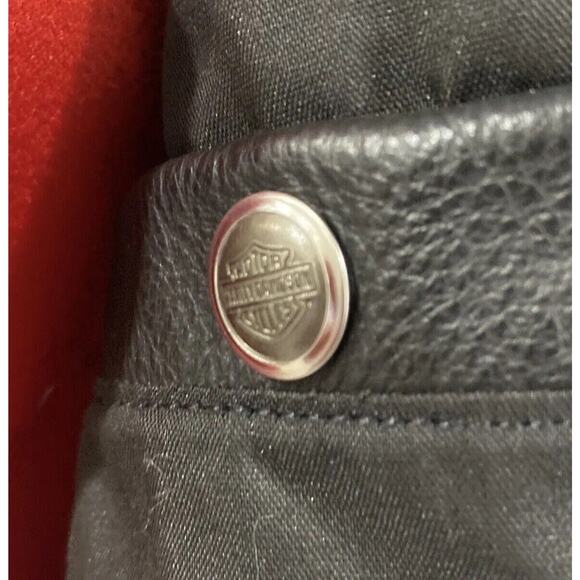 Harley Davidson Black Leather Jacket Womens Size M Biker Bomber Moto Classic USA - Picture 14 of 15